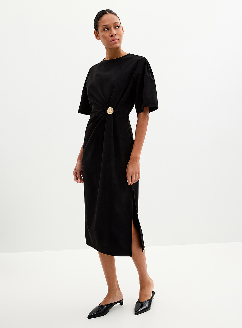 Liana Draped Waist Midi Dress