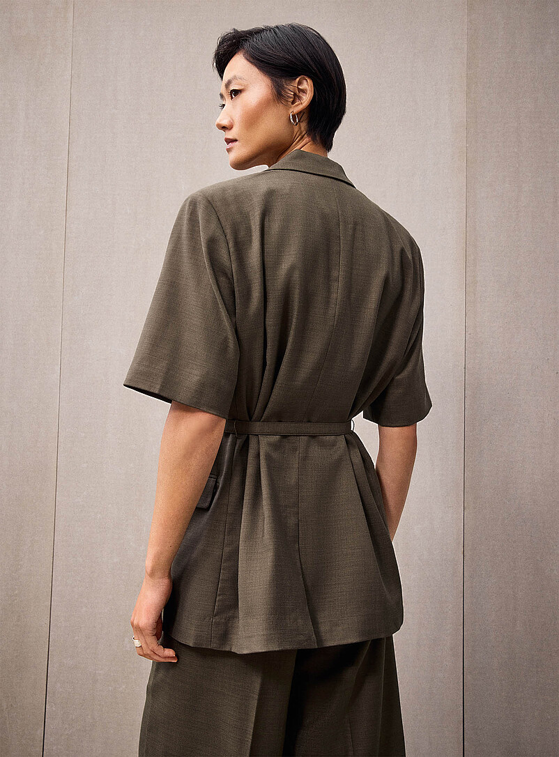 Sharo belted short-sleeve long blazer product image 3