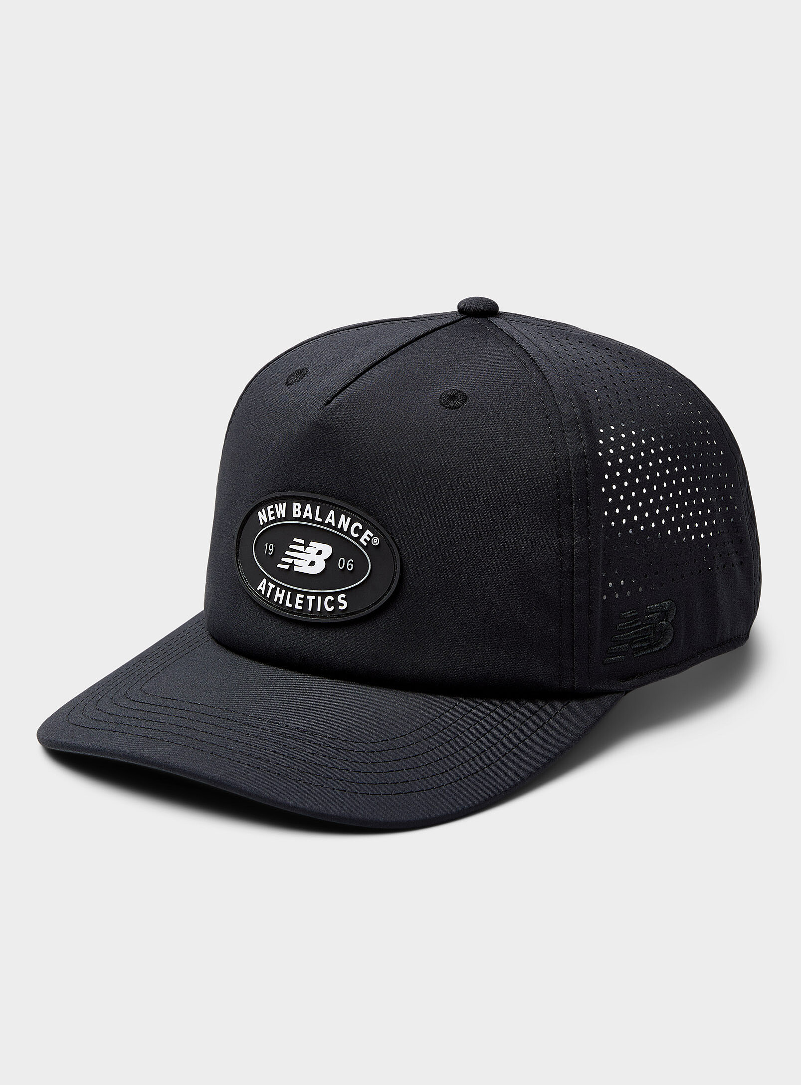 New Balance - Retro logo perforated weave cap (Men, Black, ONE SIZE)