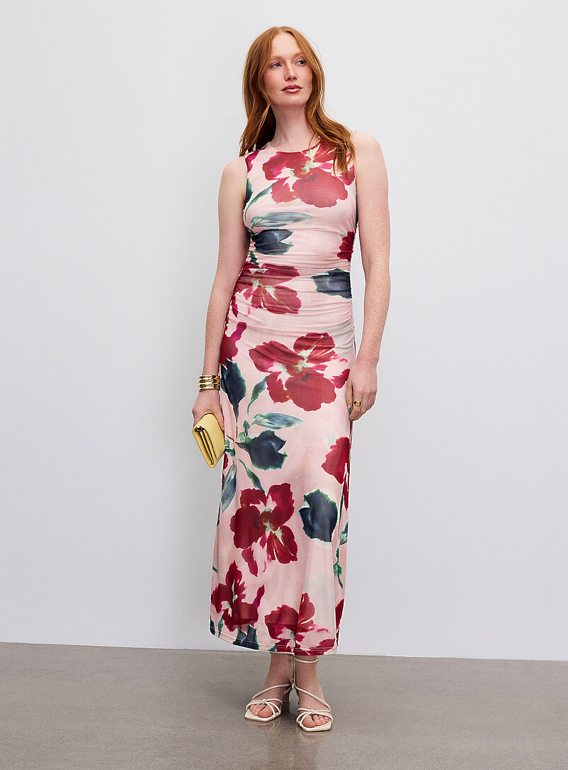 Arabella watercolour bloom micromesh dress product image 2