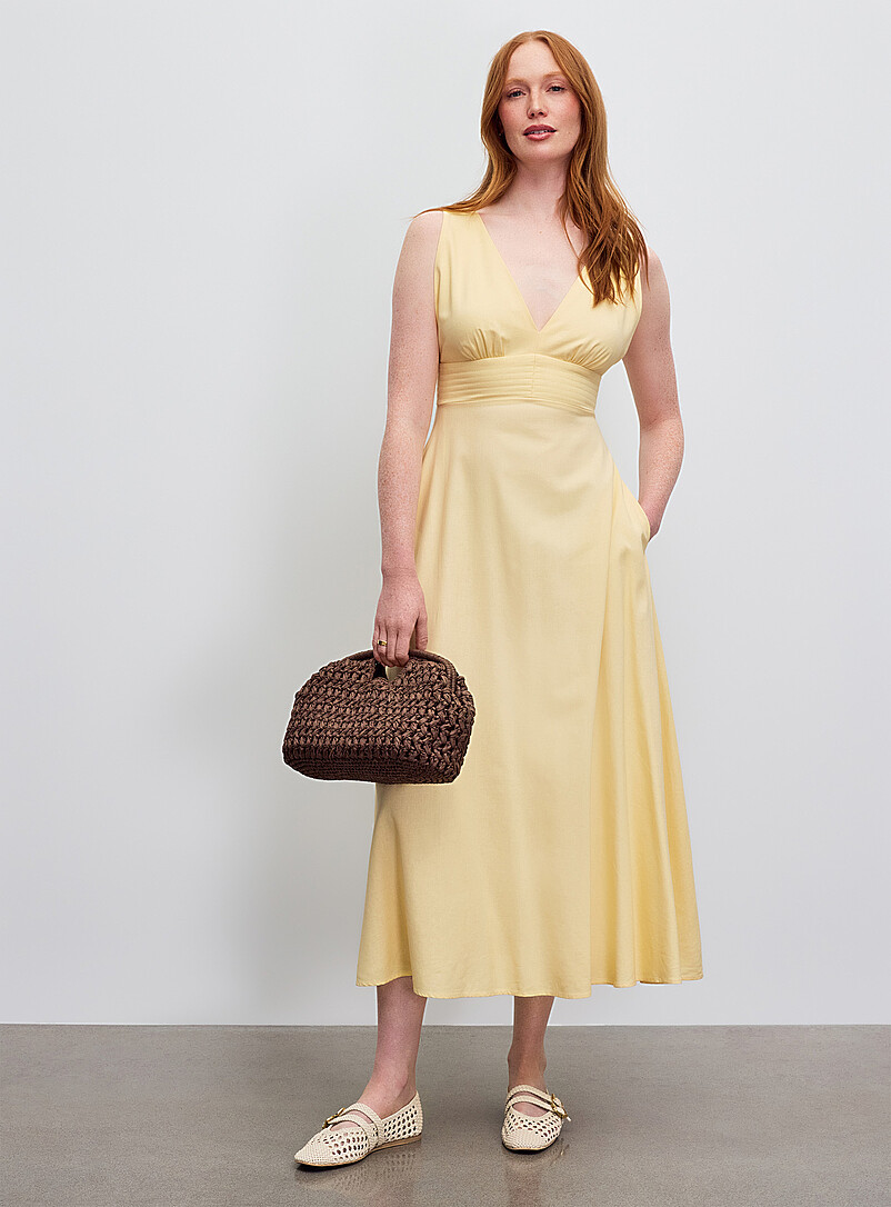Kaia butter yellow open-back maxi dress product image 2
