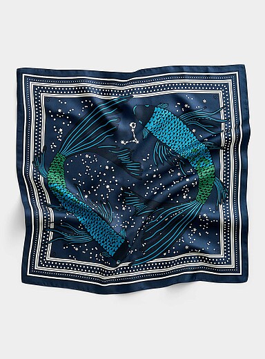 Le foulard signe du poisson pure soie