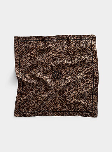 Leopard pattern pure silk small scarf