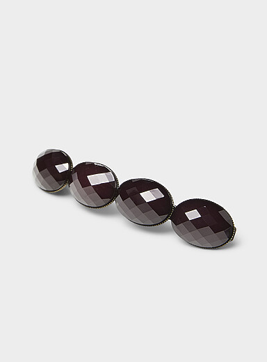Large faceted stone barrette