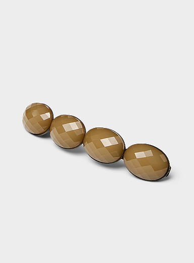 Large faceted stone barrette