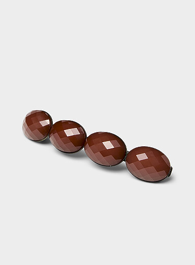 Large faceted stone barrette
