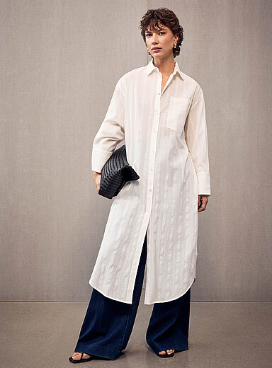 La chemise tunique voile ray&eacute;