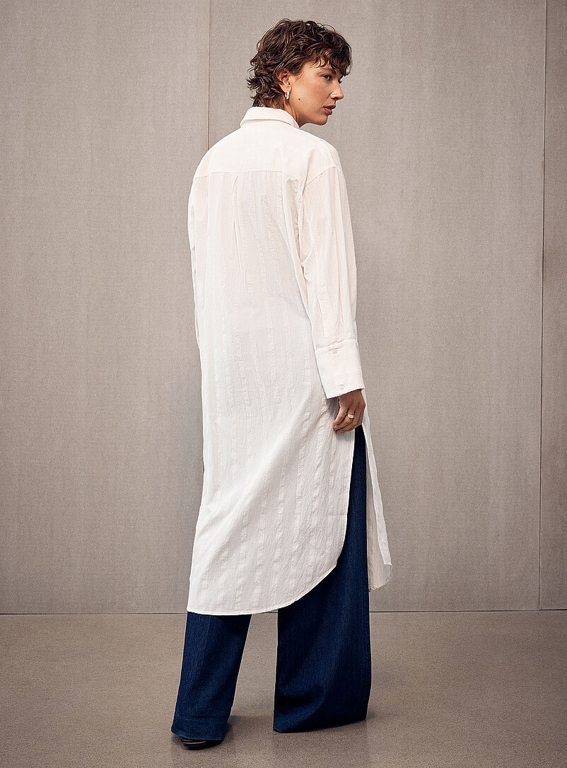 2NDDAY White Striped voile tunic shirt for women