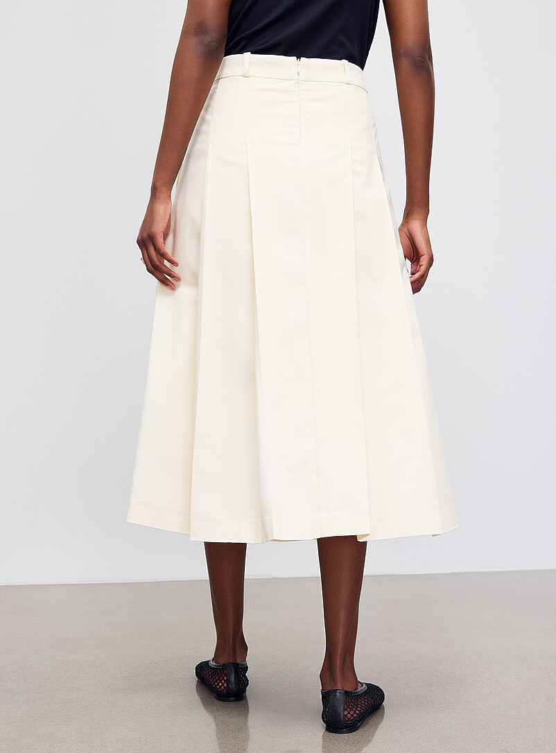 Flat-pleat vanilla midi skirt product image 3