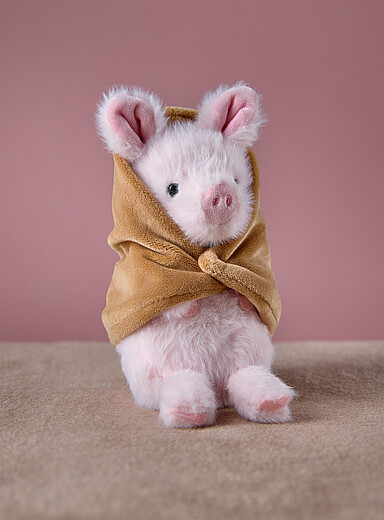 Bundled up piglet plush
