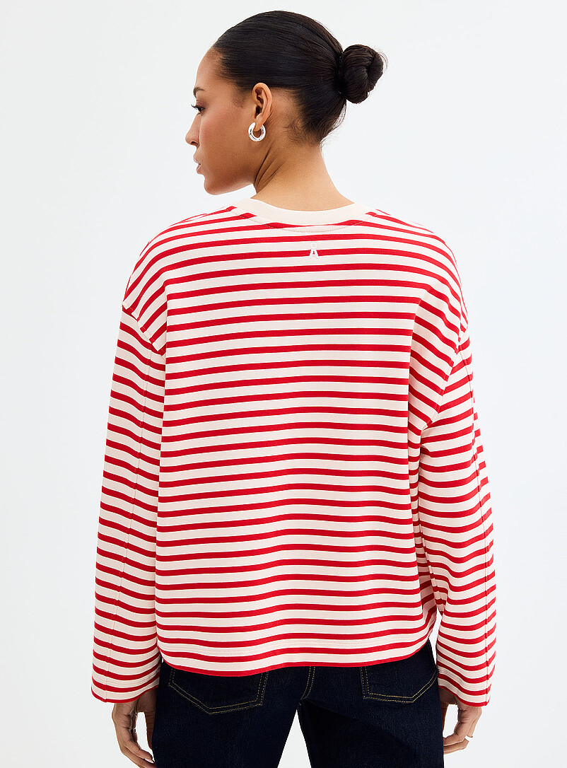 ARMEDANGELS Patterned Blue Striped loose boxy-fit sweatshirt for women