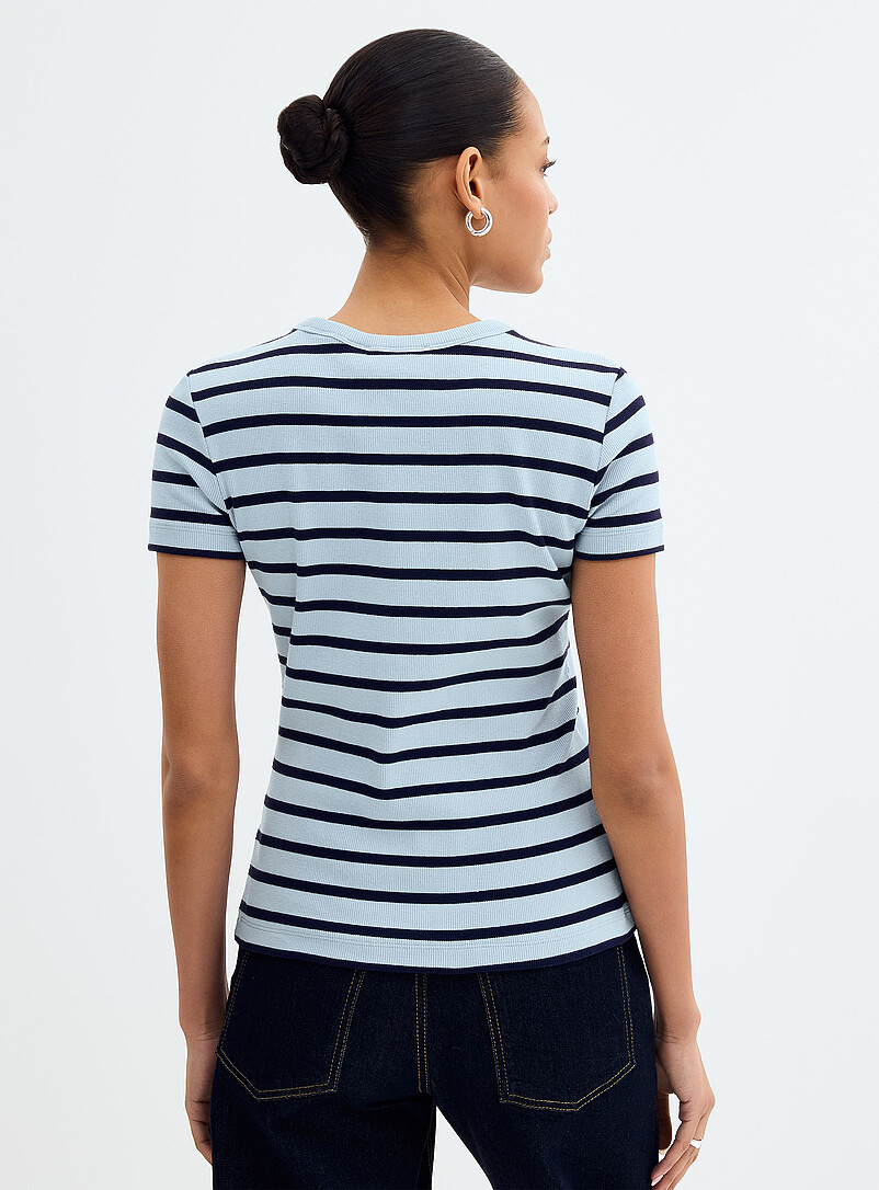 Striped fitted mini-ribbing T-shirt product image 2
