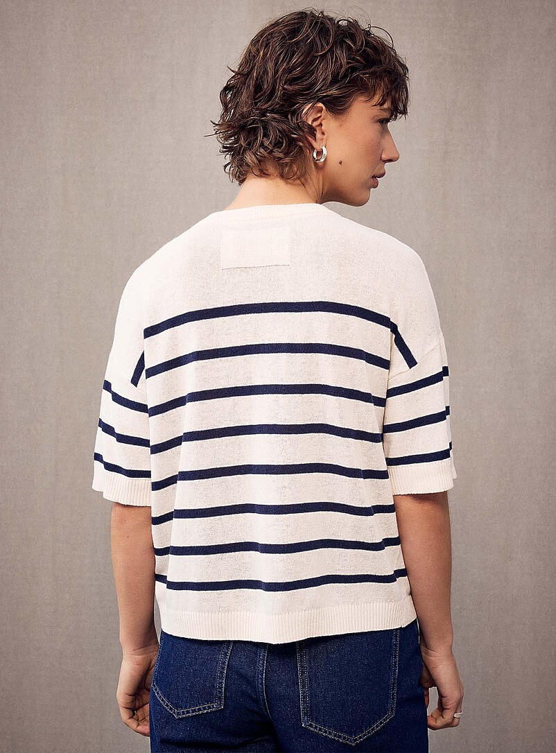 Linen blend striped sweater product image 3
