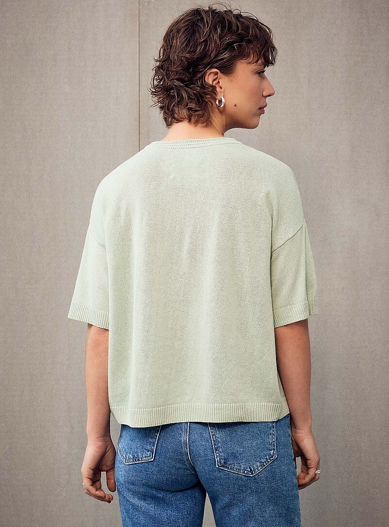 Linen blend solid sweater product image 2