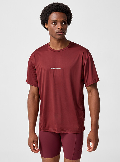 INNER SELF: Le t-shirt &agrave; perforations Performance PacePro&trade; Bourgogne pour homme