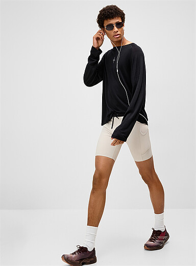 INNER SELF Light Grey Dynamiq&trade; ribbed running short with pockets for men