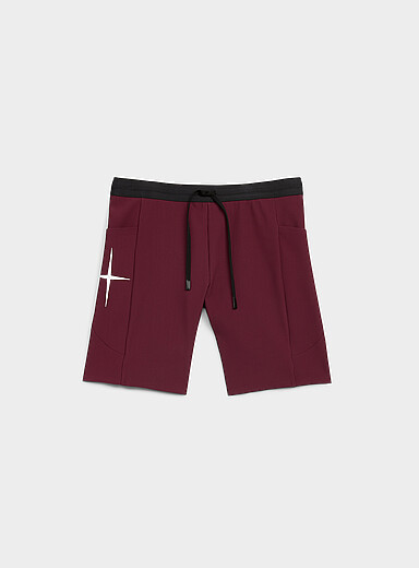INNER SELF Burgundy Dynamiq&trade; ribbed running short with pockets for men