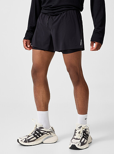 Micro-perforated shorts with built-in bike short Length: 13 cm (5")