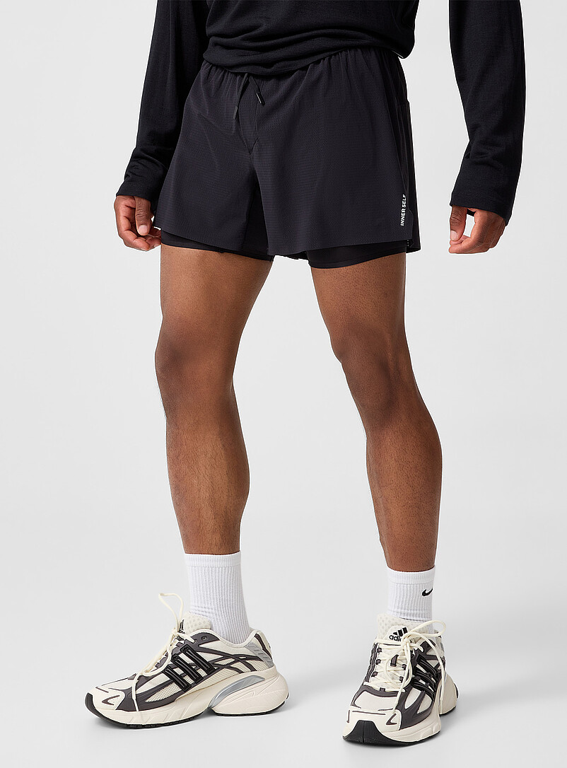 Micro-perforated shorts with built-in bike short Length: 13 cm (5") product image (primary)