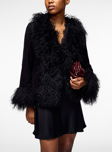 Rixo Black Sammy suede jacket for women