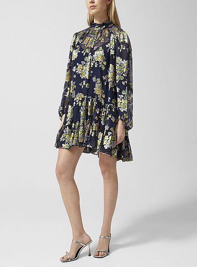 La minirobe col &agrave; nouer en chiffon Anaya