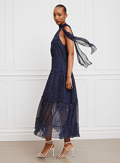 La robe col &agrave; nouer &agrave; pois Abi