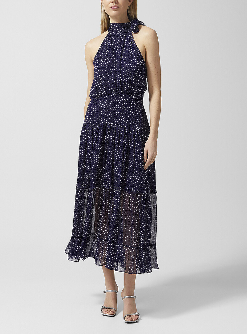 Abi polka dot scarf-neck chiffon dress product image 2