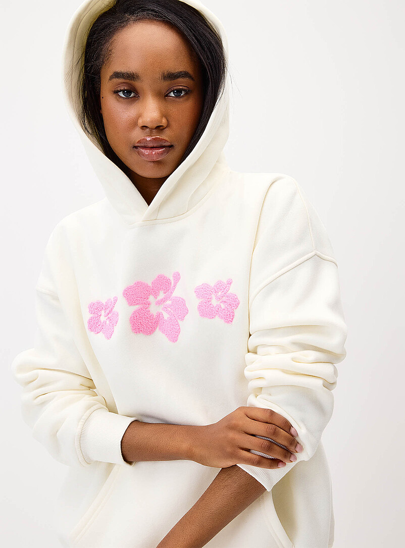 Twik: Le kangourou hibiscus moutonn&eacute;s Blanc cass&eacute; pour femme