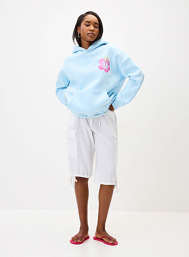 Tropical embroidery hoodie
