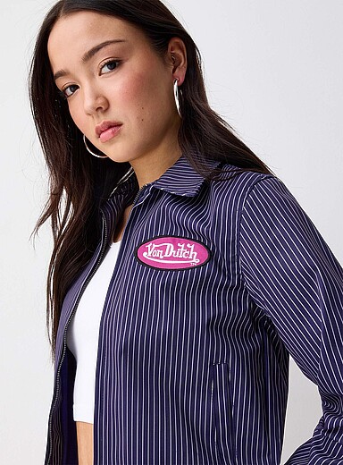 Crest pinstriped blazer