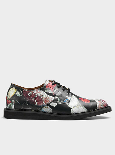 Undercover: La chaussure derby imprim&eacute; papillons Homme Noir pour homme
