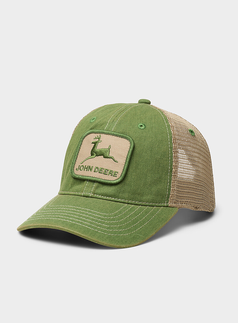 Deer emblem green trucker cap product image (primary)