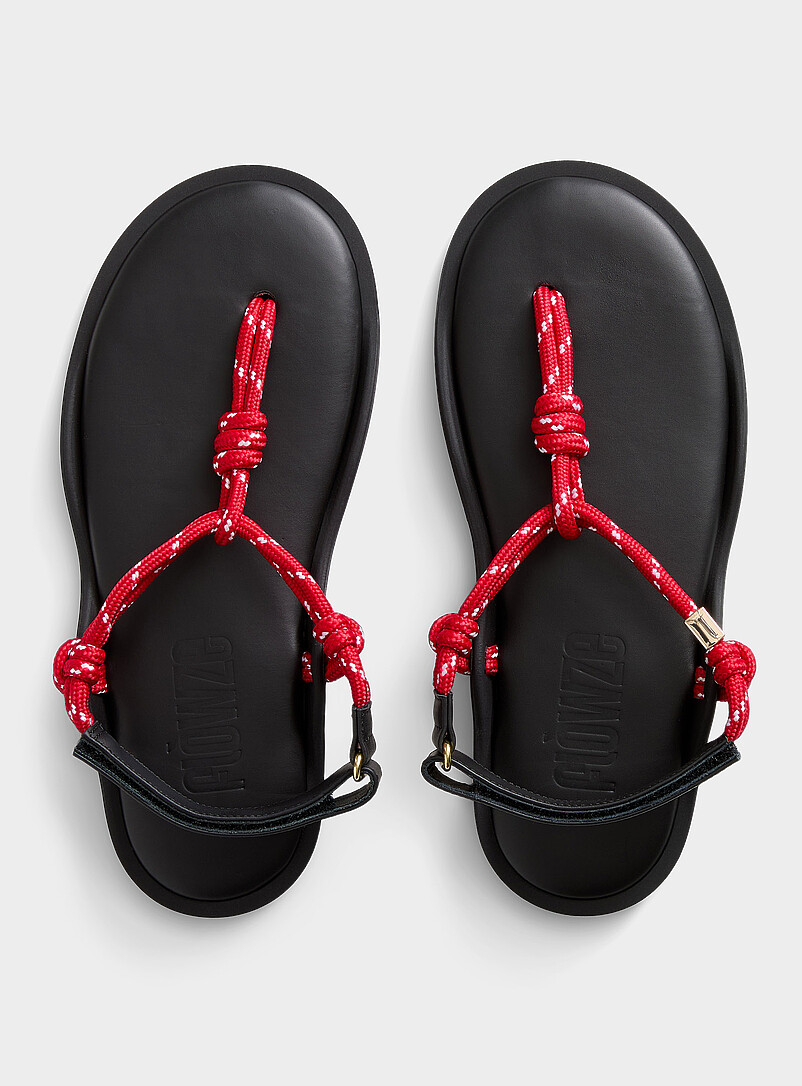 Fl&ograve;wze: La sandale Fl&ograve; cordes rouges Femme Rouge pour femme