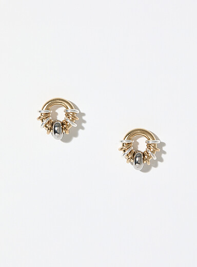 Les boucles d'oreilles dor&eacute;es Donut Baby 