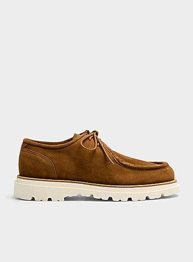 Scarosso Light Brown Damiano suede derby shoes Men for men