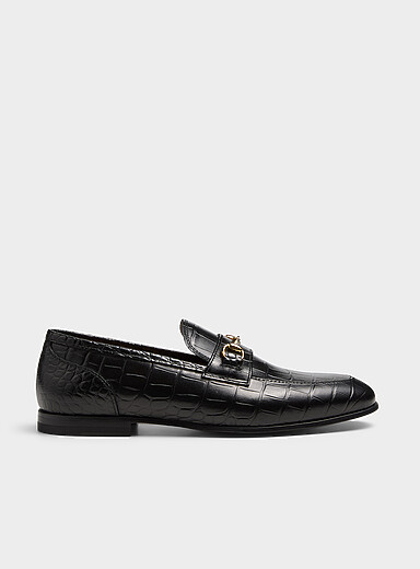 Scarosso: Le fl&acirc;neur &agrave; mors croco Alessandro Homme Noir pour homme