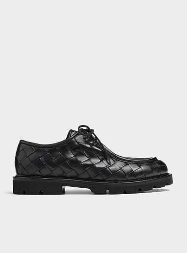 Scarosso Black Damiano braided leather derby shoes Men for men