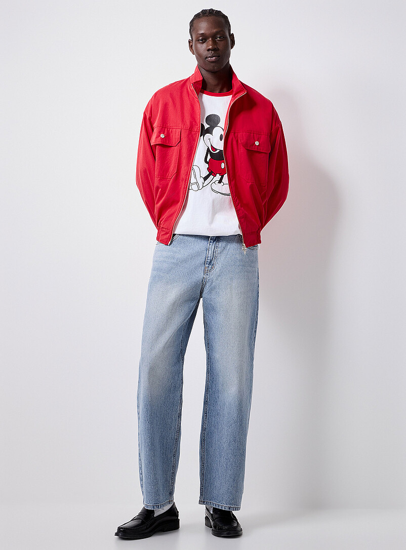Faded-blue ribbed jean Loose fit Imported from Seoul product image (primary)