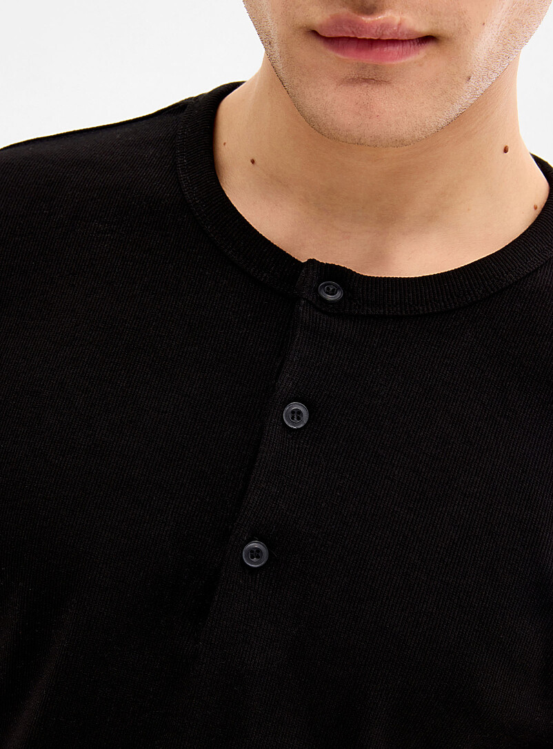 Ribbed jersey Henley T-shirt Imported from Seoul product image 2