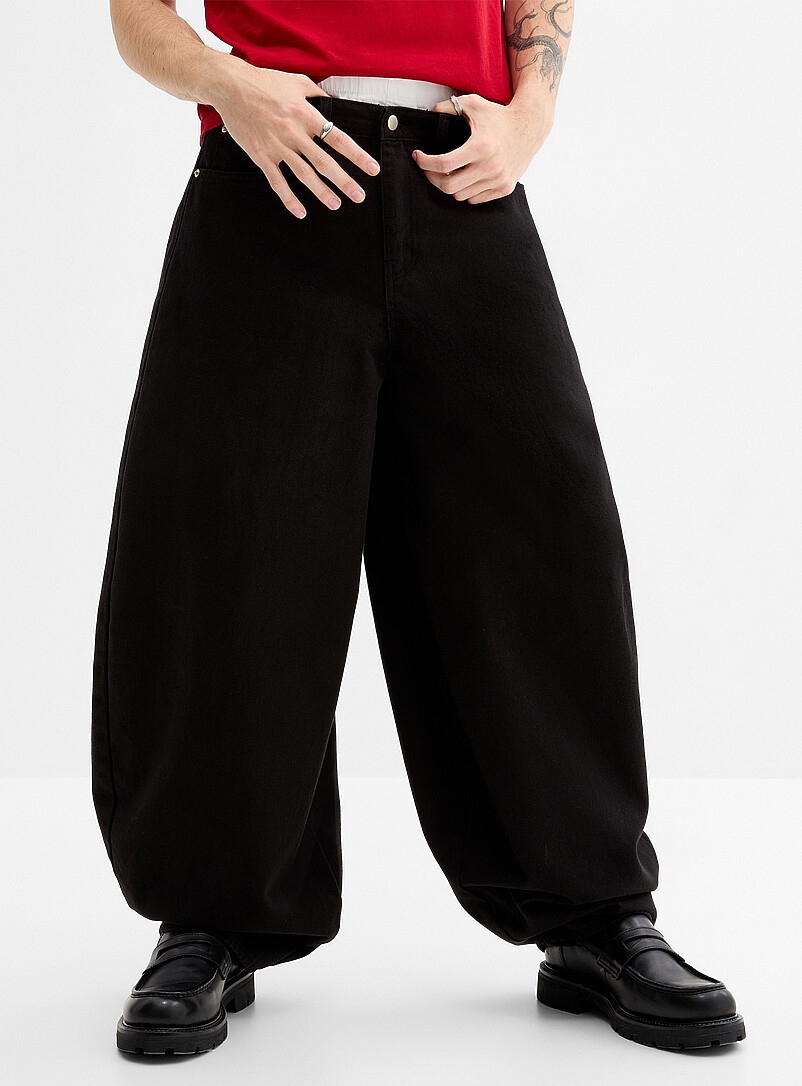 Djab: Le pantalon twill ballon XL Coupe extra-ample <b>Importation de S&eacute;oul</b> Gris pour homme