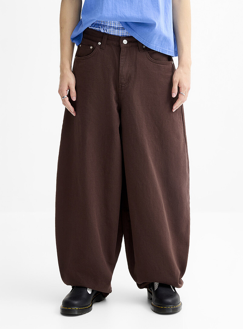 Djab: Le pantalon twill ballon XL Coupe extra-ample <b>Importation de S&eacute;oul</b> Gris pour homme