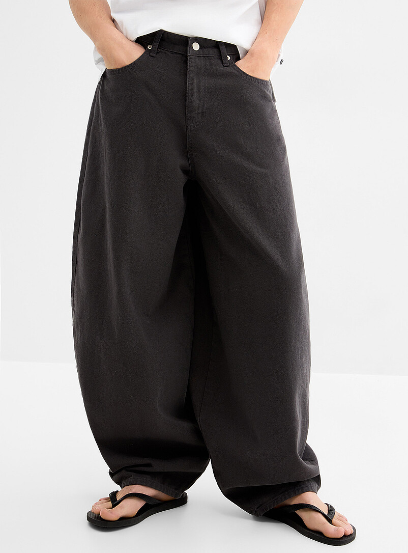 Djab: Le pantalon twill ballon XL Coupe extra-ample <b>Importation de S&eacute;oul</b> Gris pour homme