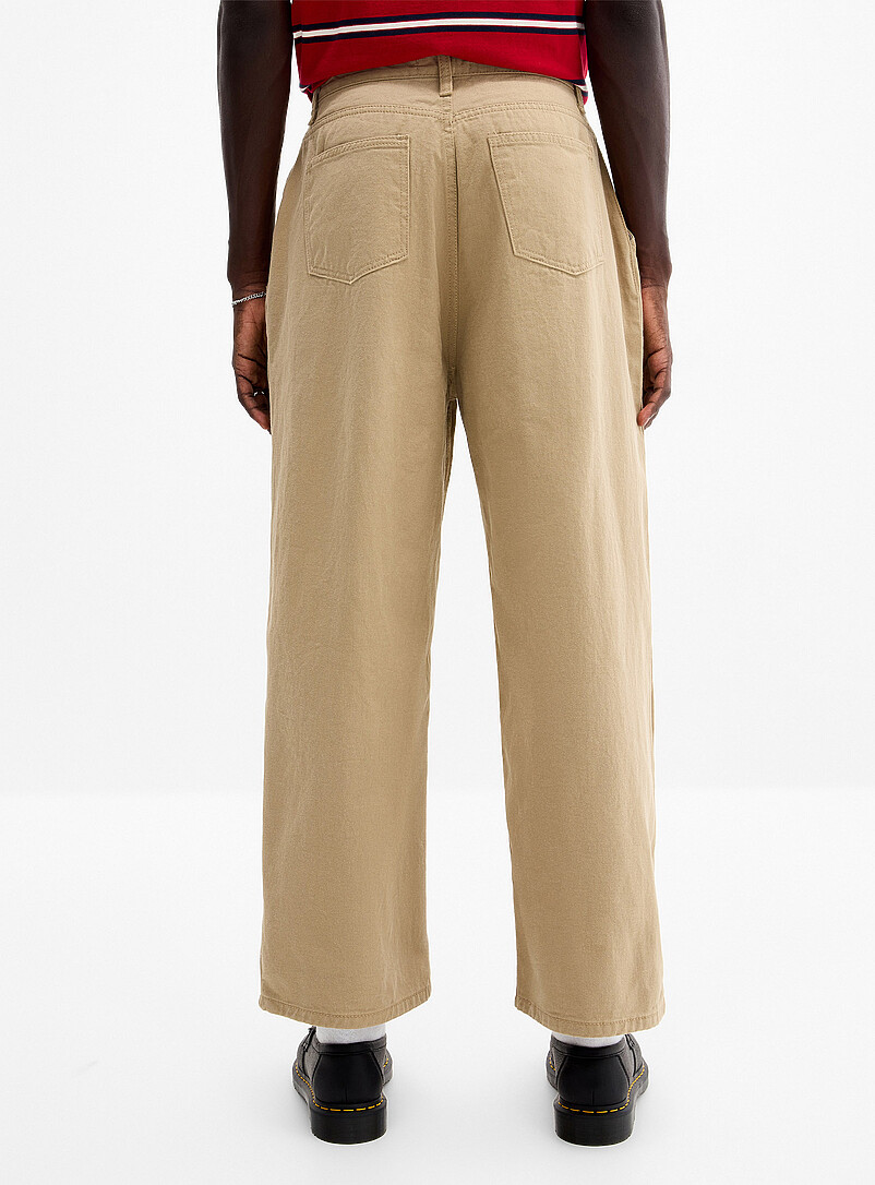 Djab: Le pantalon &agrave; plis twill lourd Coupe baggy <b>Importation de S&eacute;oul</b> Noir pour homme