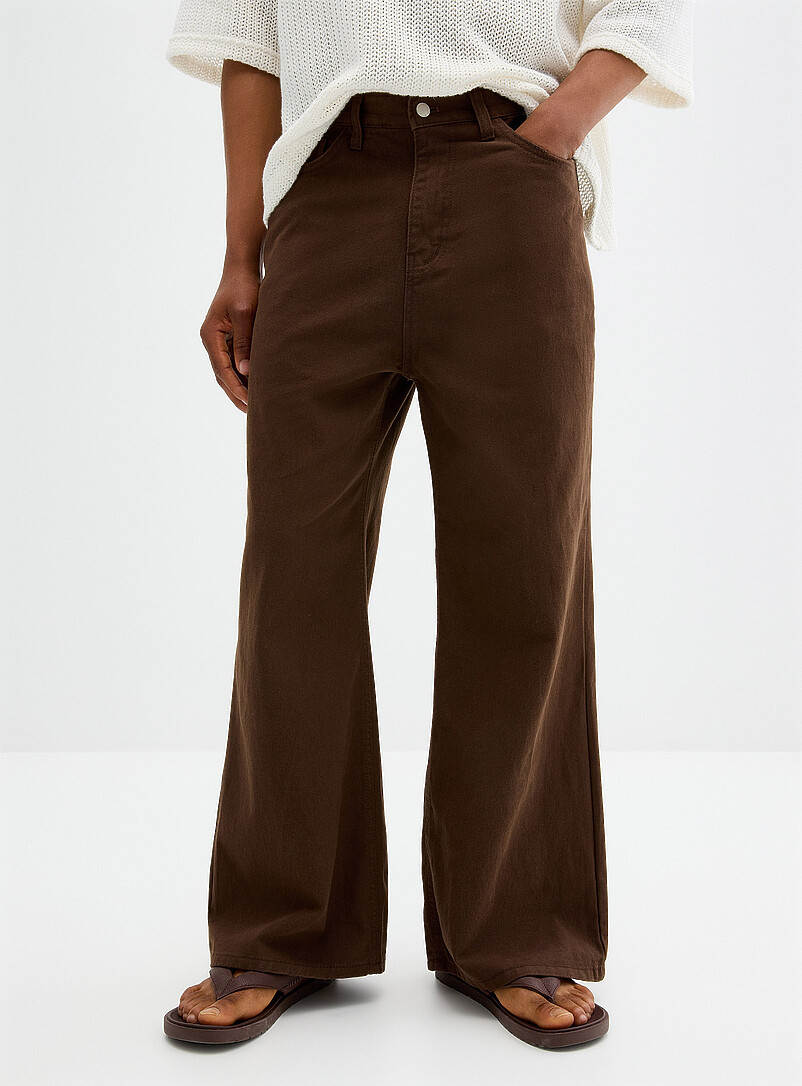 Djab: Le pantalon 5 poches twill lourd Coupe relaxe &eacute;vas&eacute;e <b>Importation de S&eacute;oul</b> Brun pour homme