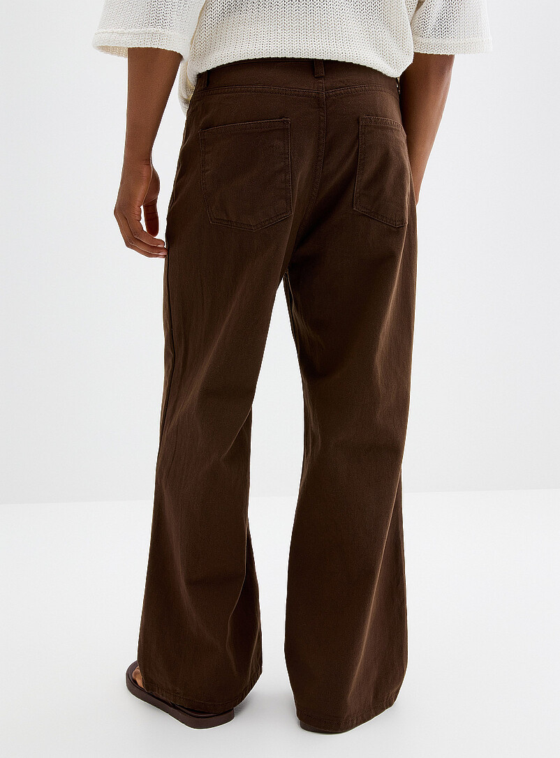 Djab: Le pantalon 5 poches twill lourd Coupe relaxe &eacute;vas&eacute;e <b>Importation de S&eacute;oul</b> Brun pour homme