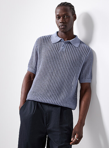 Mesh loose-knit polo <b>Imported from Seoul</b>