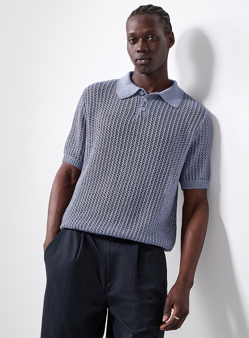 Mesh loose-knit polo Imported from Seoul product image (primary)