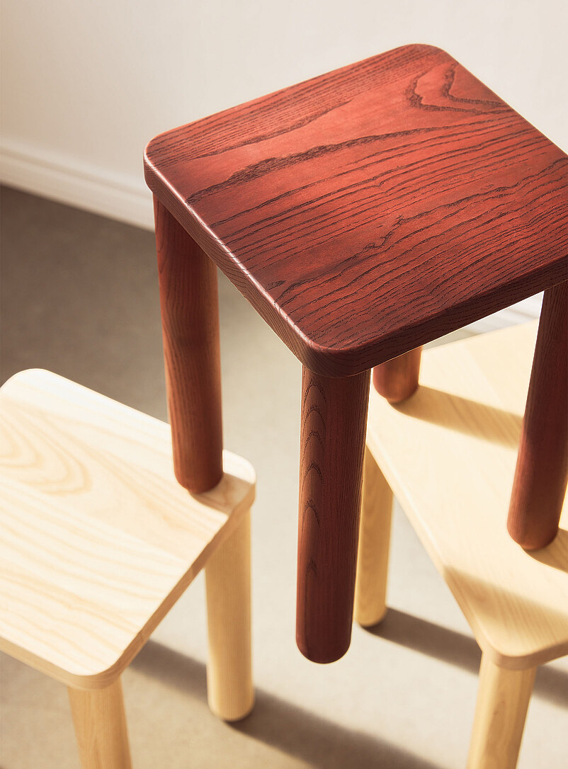 Ash square stool product image 2