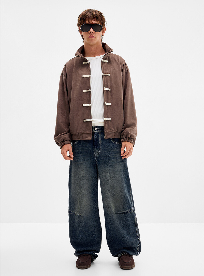 Vintage blue darted-knee baggy jean Barrel fit Imported from Seoul product image (primary)