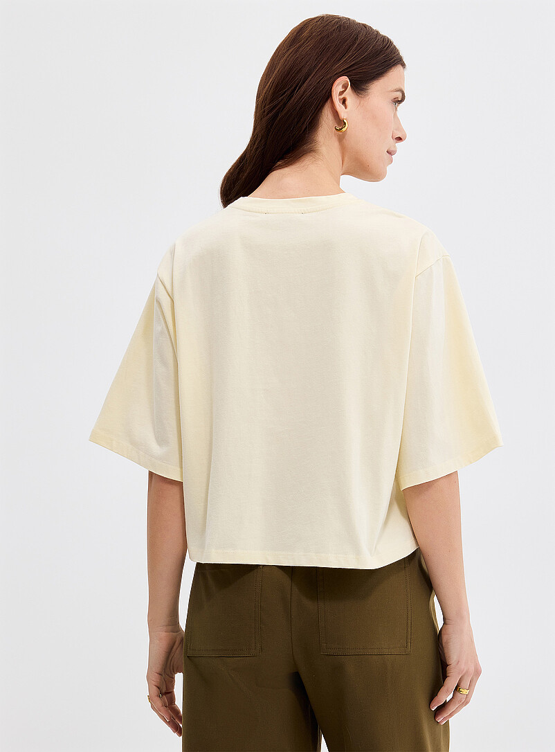 SANCTUARY: Le t-shirt carr&eacute; &eacute;court&eacute; uni Blanc pour femme